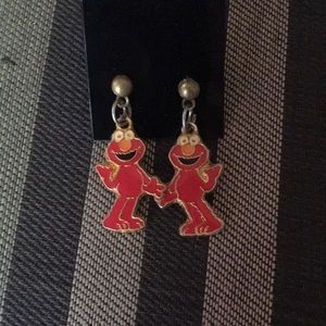 Vintage Elmo Dangly Stud Earrings, women’s/girls accessory Sesame Street Jewelry